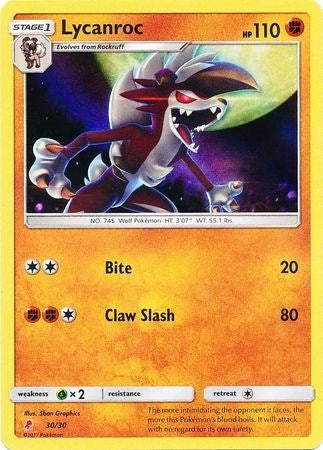 Lycanroc (#30 Holofoil) (30/30) (SMK1)